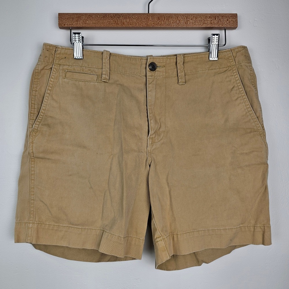Lauren Ralph Lauren Shorts Women 8 Tan Chino Twill Mid Rise Classic Casual